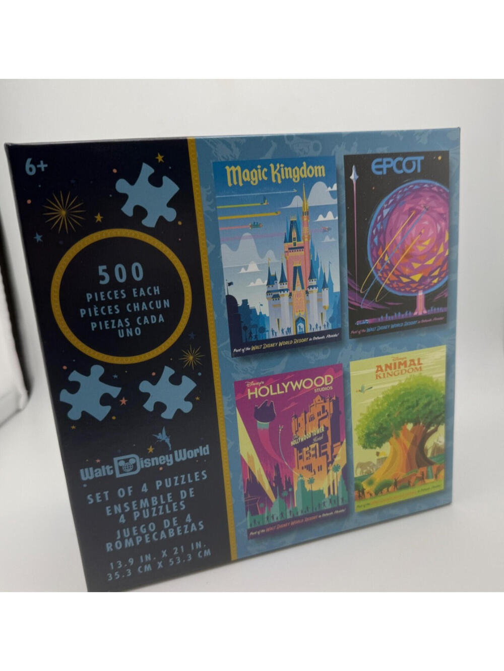 Disney Parks Magic Animal Epcot Hollywood Poster Puzzle Set Of 4 New Sealed 500